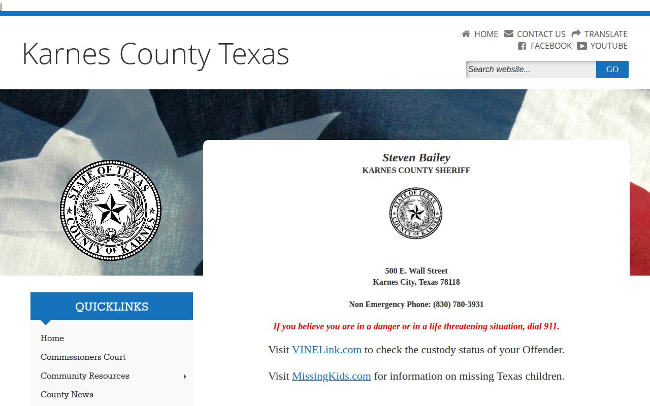 Karnes County Jail sheriff release record source